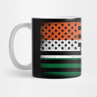 Indian Flag in American Flag Shape Vintage Mug